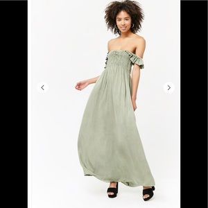 Mineral Wash Maxi Dress (Color: Sage)